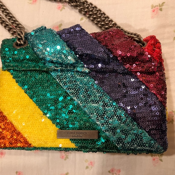 Kurt Geiger Rainbow Sequin Shoulder Bag - Picture 3 of 7
